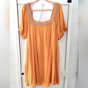 Heyson Scenic Overlook Puff Sleeve Embroidered Mini Boho Dress